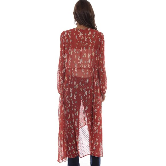 Scully Women's Floral Swiss Dot Duster with Cactus Print - Picture 2 of 11